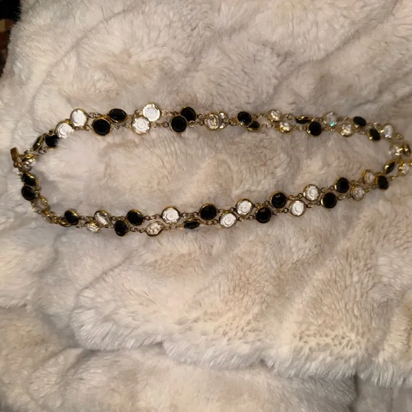 Vintage Swarovski Black and Gold Necklace - Picture 5 of 14